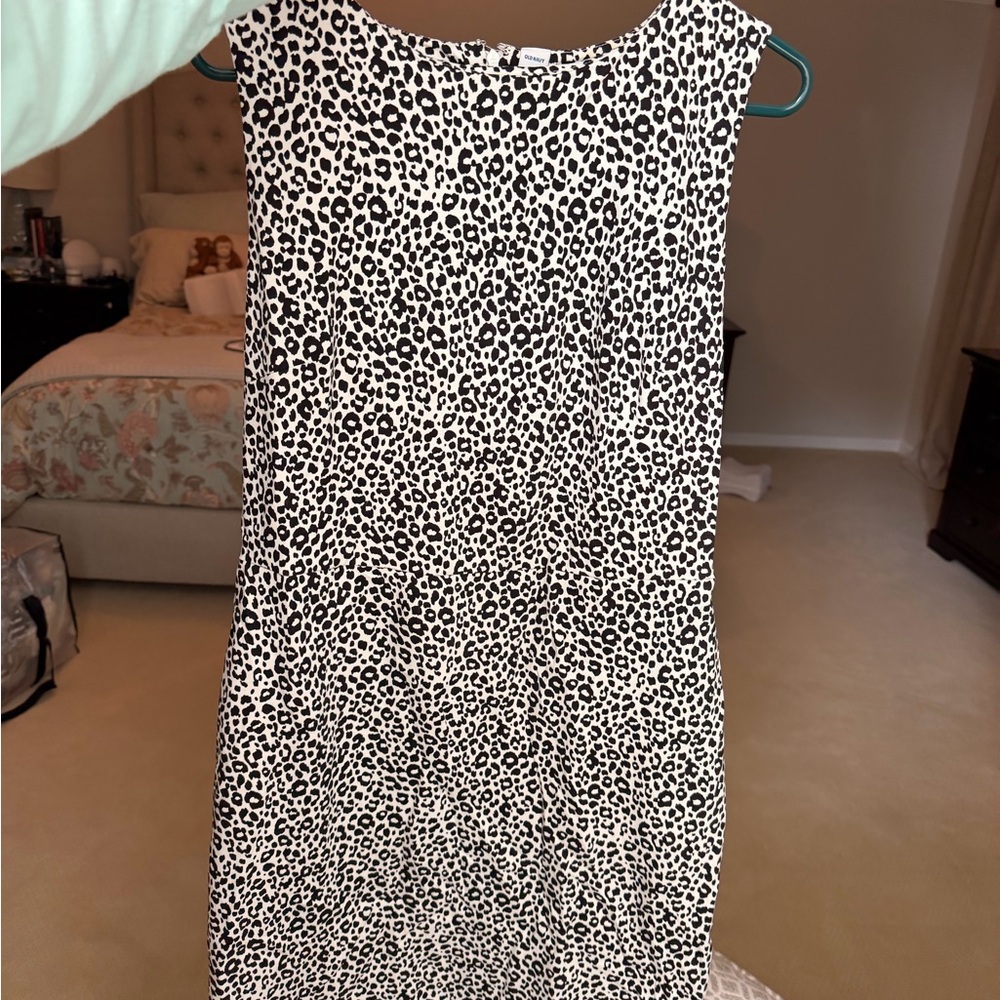 Old Navy Black and White Animal Print Mini Dress